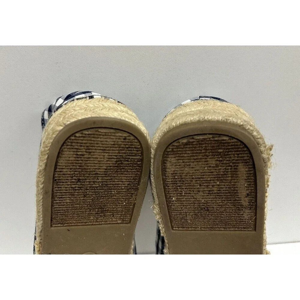 MERONA women size 9.5 espadrilles white & navy textile upper  shoes